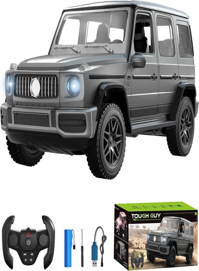 JOYJAY 2.4G RC Cars for Kids, 1:14 Remote Control Jeep Toy with LED Lights, Gesture Sensing Open Doors Racing SUV Truck, Off-Road All Terrain Crawler Vehicle Toy, Birthday for Boys - Image 1